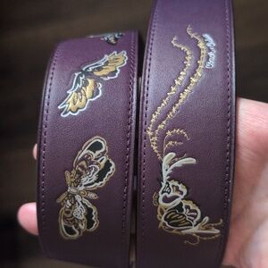 COACH Chelsea CHAMPLAIN Tattoo Purple Leather Strap